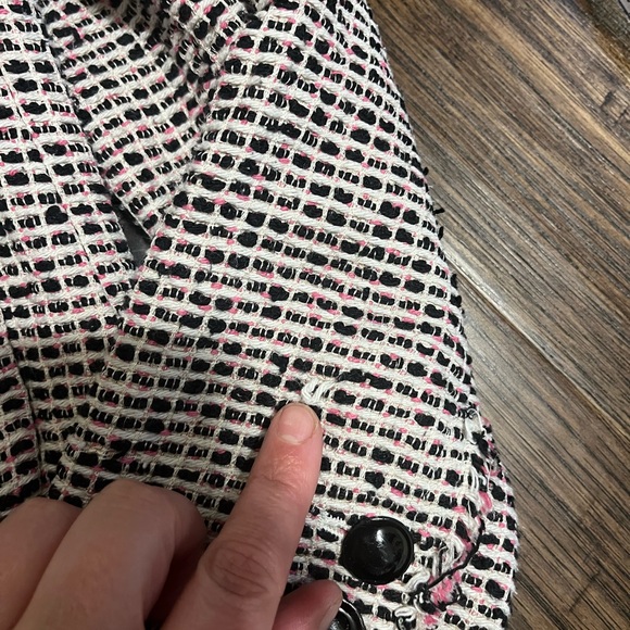 Rebecca Taylor NYC Josie Tweed Jacket Pink & Black - Picture 12 of 16